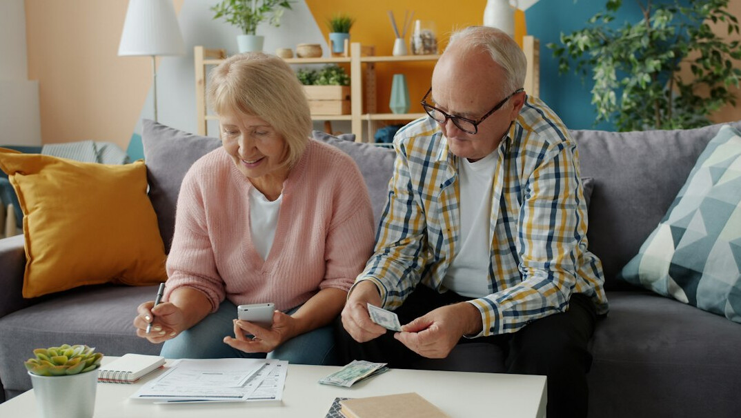senior couple planning finances