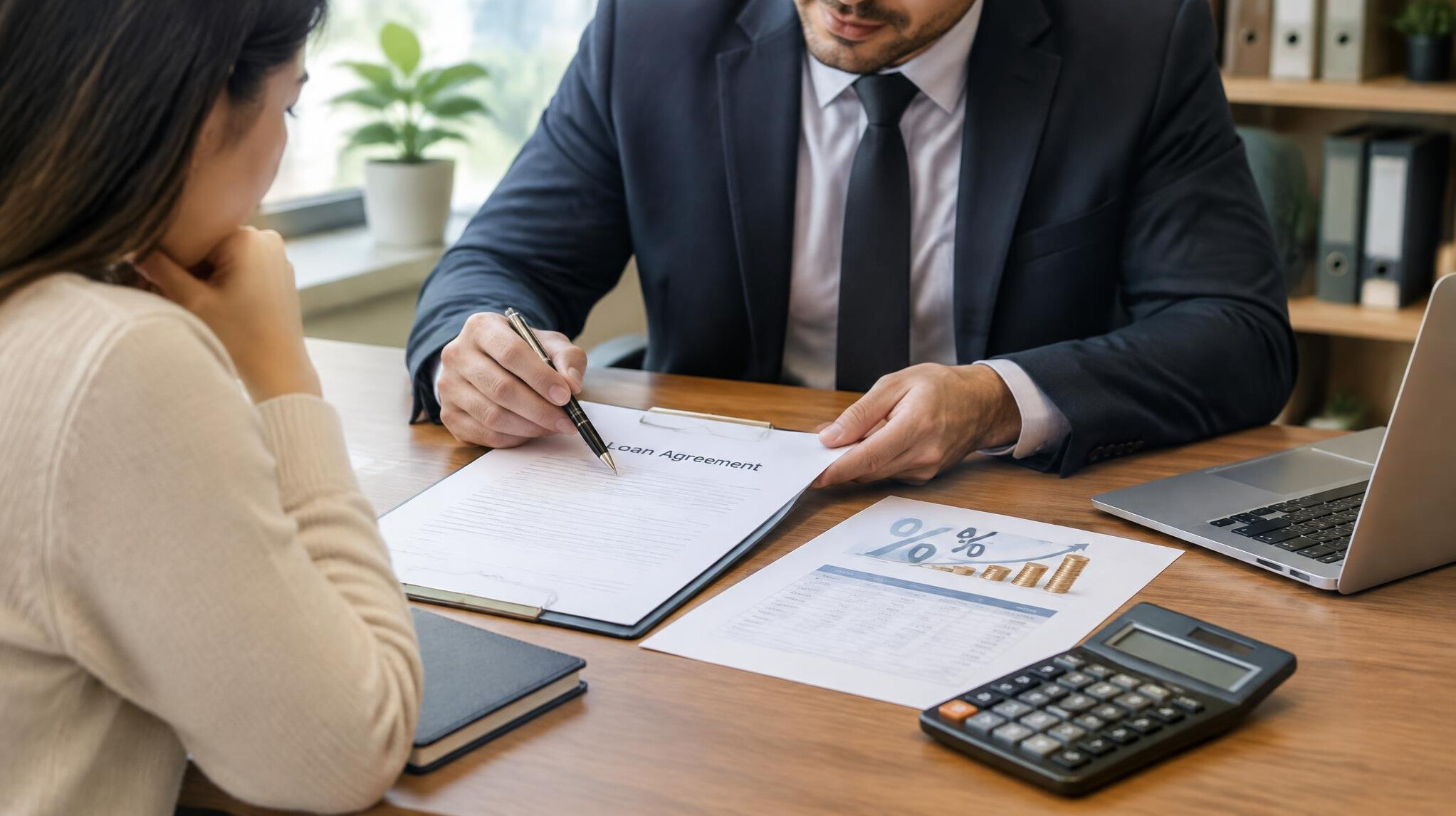 person reviewing loan documents